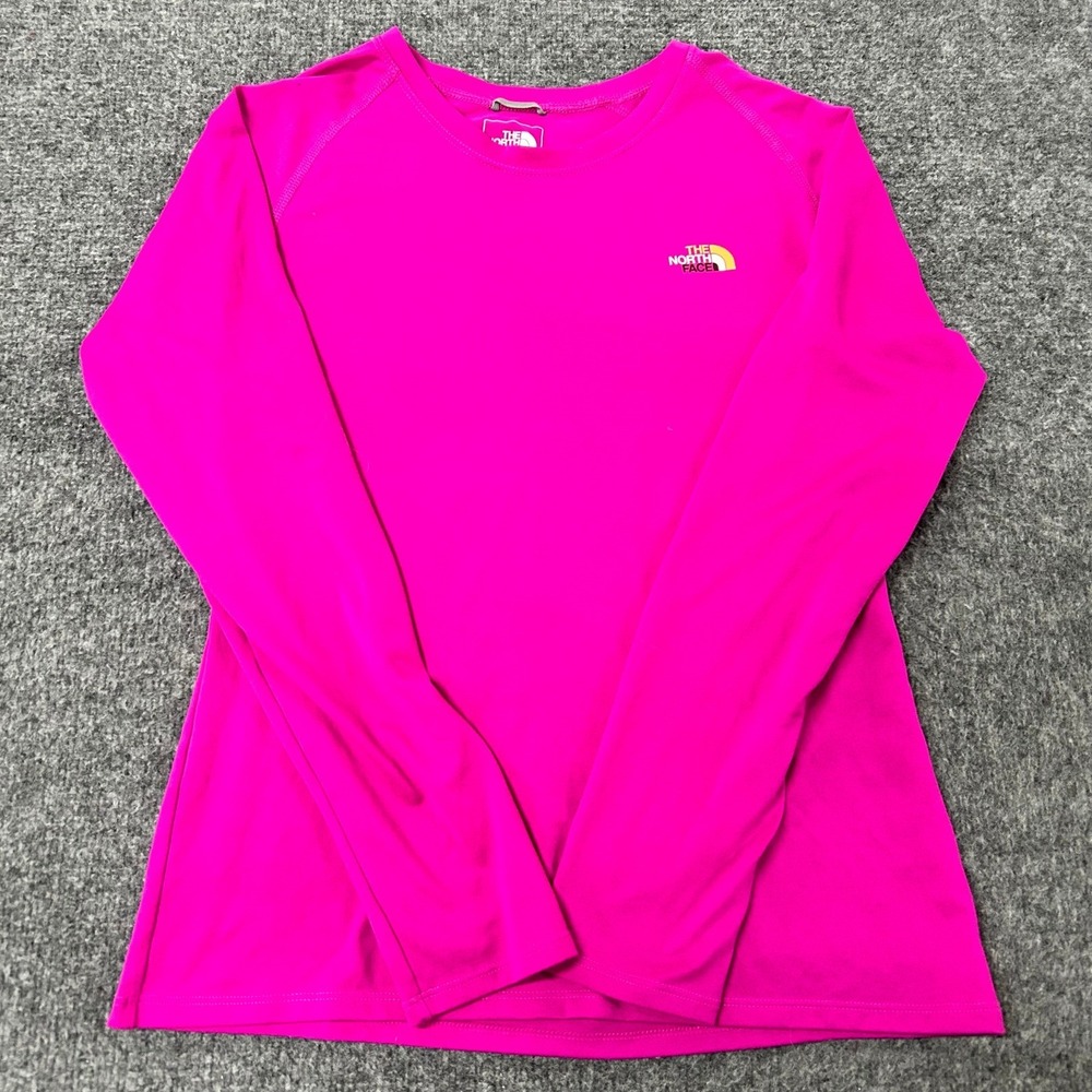 The North Face Shirt Womens M Pink Long Sleeve Crew Neck Athletic Activewear